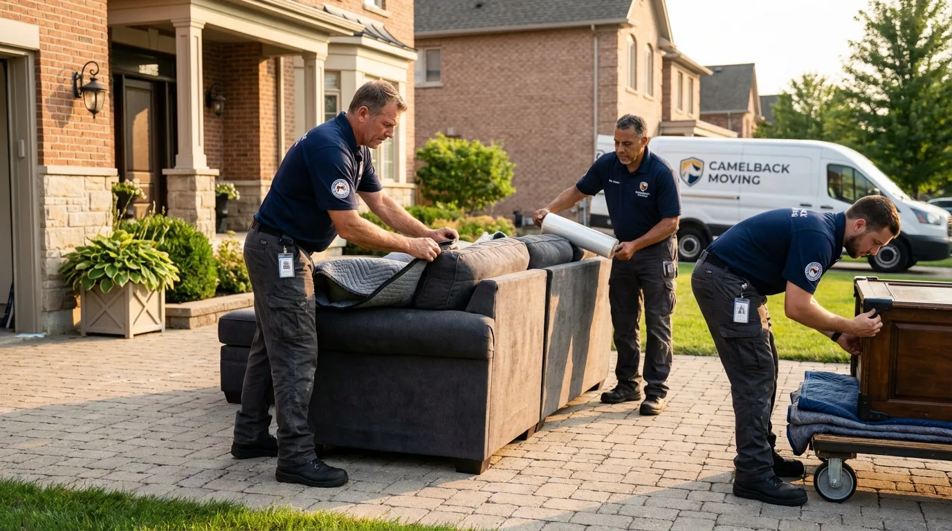 Large estate moving crew wrapping furniture in West Wendover, NV